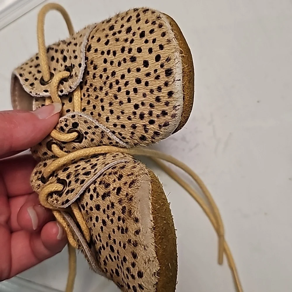 Animal print fur 0-6m shoes fauve + co